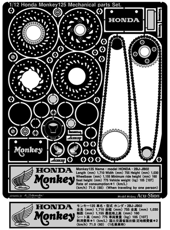 1/12 Honda Monkey125 Full Set. Now on Sale !!