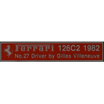 1/20 Ferrari 126C2 Data plate (G.Villeneuve Type)