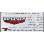 1/43 トヨタ スポーツ 800 GR CONCEPT スペックプレート (カラー）