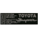 1/24 GR スープラ データープレート (英語版)