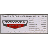 ©1/43 トヨタ S800 スペックプレート (市販車仕様)