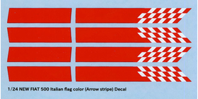 1/24 NEW FIAT 500 Italian flag color (Arrow stripe) Decal