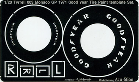 1/20 Tyrrell 003 Monaco GP 1971 Good year Tire Paint template Set.