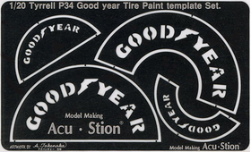 1/20 Tyrrell P34 1977 Good year Tire Paint template Set.