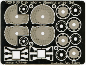 1/20 RB6 Disk rotor + Steering wheel & Tire Decal Set.