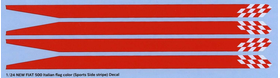 1/24 NEW FIAT 500 Italian flag color (Sports Side stripe) Decal
