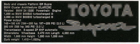 1/24 GR Supra Data plate (English version)